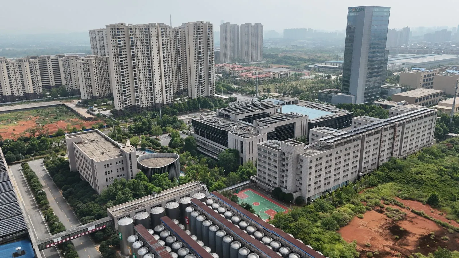 Changsha city aerial view