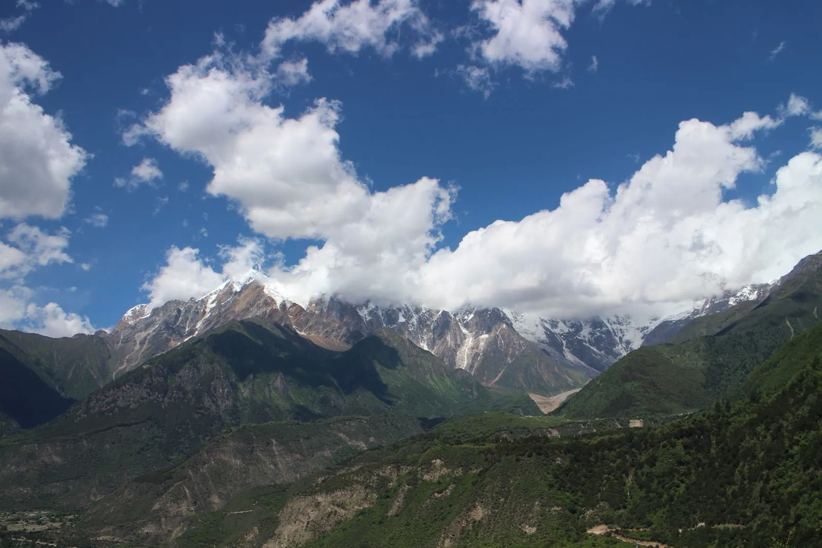 Namcha Barwa mountain landscape near Nyingchi in eastern Tibet